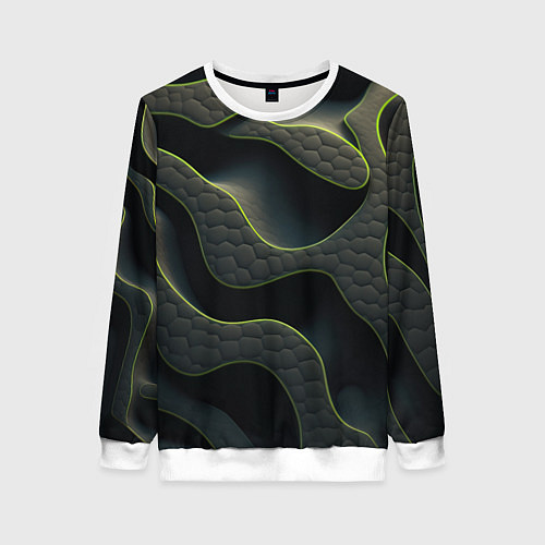 Женский свитшот Объемная темная текстура / 3D-Белый – фото 1