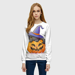 Свитшот женский ХэллоуиН для праздника, цвет: 3D-белый — фото 2