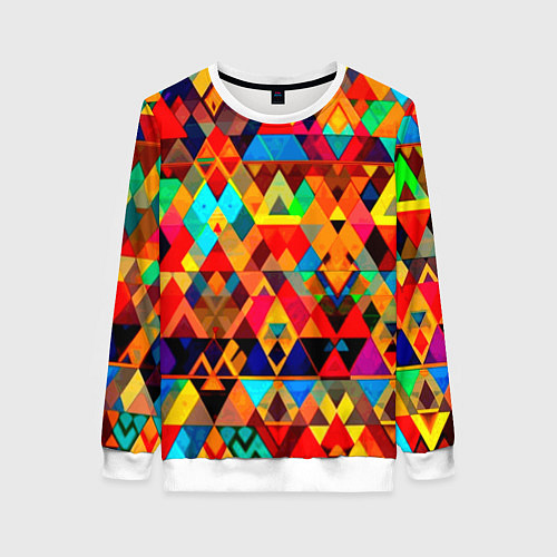 Женский свитшот Абстрактный разноцветный / 3D-Белый – фото 1