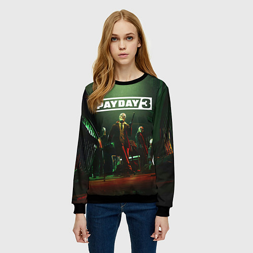 Женский свитшот Грабители Payday 3 / 3D-Черный – фото 3