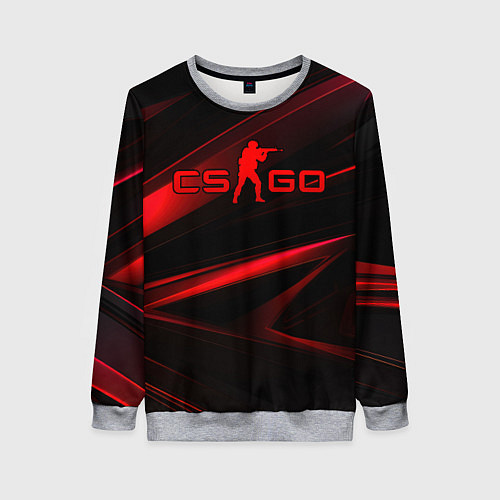 Женский свитшот CSGO red black logo / 3D-Меланж – фото 1