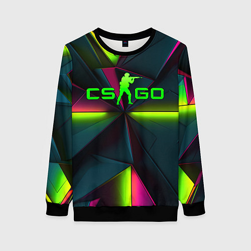 Женский свитшот CS GO green neon / 3D-Черный – фото 1