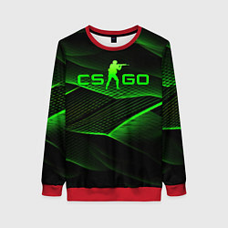 Женский свитшот CSGO green abstract lines