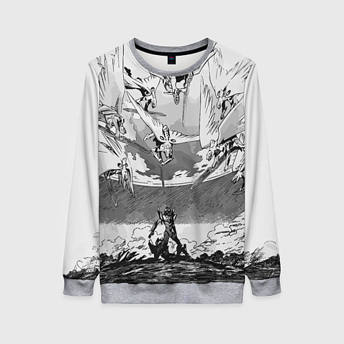 Женский свитшот Нападение ангелов - Евангелион / 3D-Меланж – фото 1