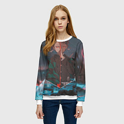 Свитшот женский Клинок рассекающий демонов Tanjirou Kamado, цвет: 3D-белый — фото 2