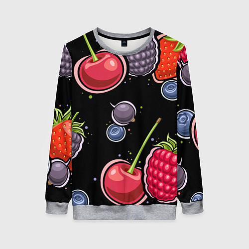 Женский свитшот Плоды и ягоды / 3D-Меланж – фото 1