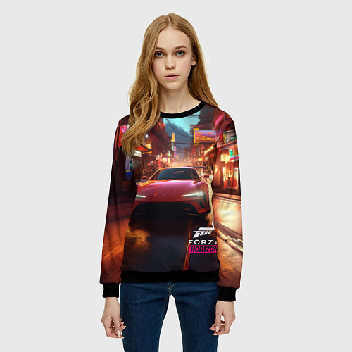 Женский свитшот Forza Horizon Tokio / 3D-Черный – фото 3