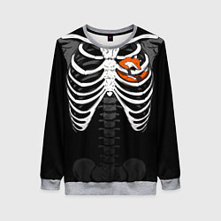 Женский свитшот Скелет: ребра с лисой
