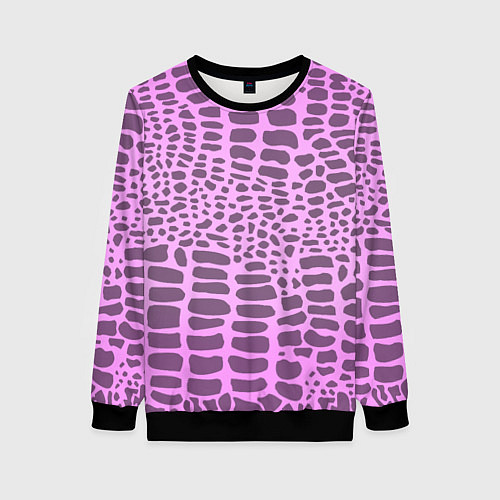 Женский свитшот Розовая рептилия / 3D-Черный – фото 1