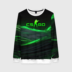 Свитшот женский CSGO neon green logo, цвет: 3D-белый