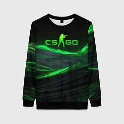 Свитшот женский CSGO neon green logo, цвет: 3D-черный
