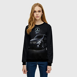 Свитшот женский Mercedes black, цвет: 3D-черный — фото 2