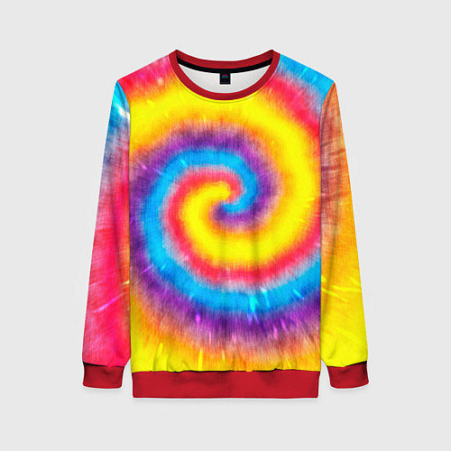 Женский свитшот Тай-дай сочные цвета / 3D-Красный – фото 1