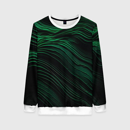 Женский свитшот Dark green texture / 3D-Белый – фото 1