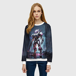 Свитшот женский Робот-штурмовик, цвет: 3D-белый — фото 2