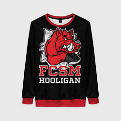 Свитшот женский FCSM hooligan, цвет: 3D-красный
