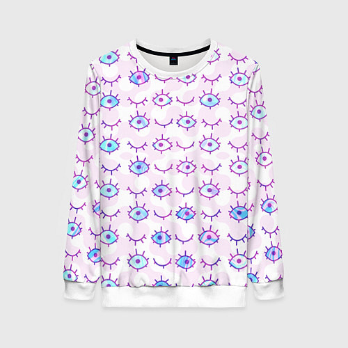 Женский свитшот Multiple eyes / 3D-Белый – фото 1