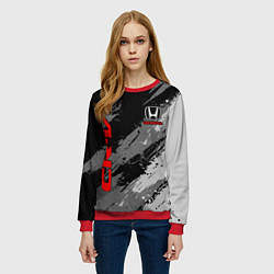 Свитшот женский Honda cr-v - Монохром, цвет: 3D-красный — фото 2
