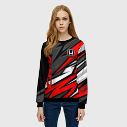 Свитшот женский Honda - CR-V - геометрия, цвет: 3D-черный — фото 2