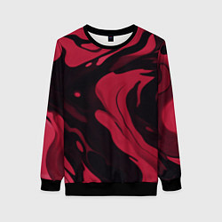 Свитшот женский Абстрактный бордовый размытый, цвет: 3D-черный
