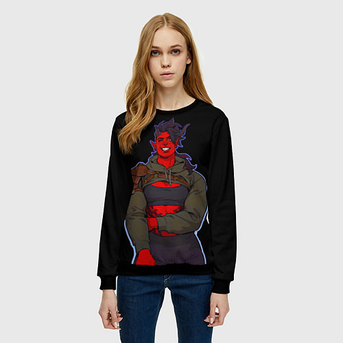 Женский свитшот Карлах - Baldurs gate 3 / 3D-Черный – фото 3