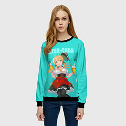 Свитшот женский Beer - chan, цвет: 3D-черный — фото 2