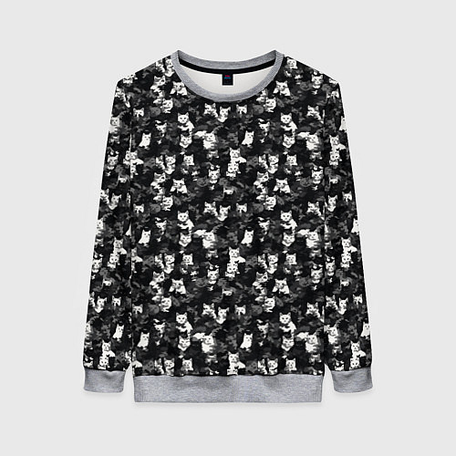 Женский свитшот Камуфляж с котиками / 3D-Меланж – фото 1