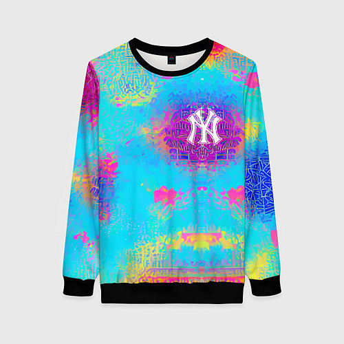 Женский свитшот New York Yankees - baseball team - logo / 3D-Черный – фото 1