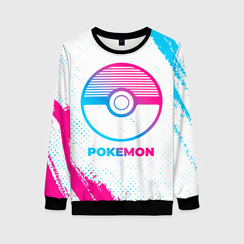 Женский свитшот Pokemon neon gradient style / 3D-Черный – фото 1