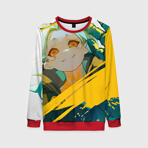 Женский свитшот Cyberpunk Edgerunners Ребекка / 3D-Красный – фото 1