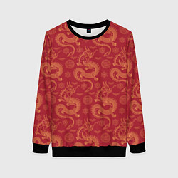Женский свитшот Dragon red pattern