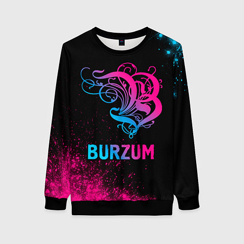 Женский свитшот Burzum - neon gradient / 3D-Черный – фото 1