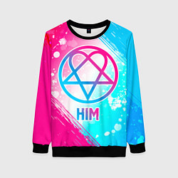 Свитшот женский HIM neon gradient style, цвет: 3D-черный