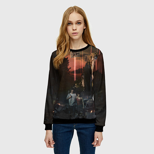 Женский свитшот Алиса в пограничье 2 / 3D-Черный – фото 3