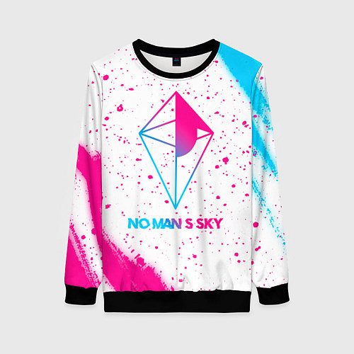 Женский свитшот No Mans Sky neon gradient style / 3D-Черный – фото 1