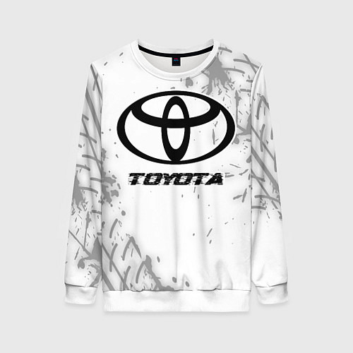 Женский свитшот Toyota speed на светлом фоне со следами шин / 3D-Белый – фото 1