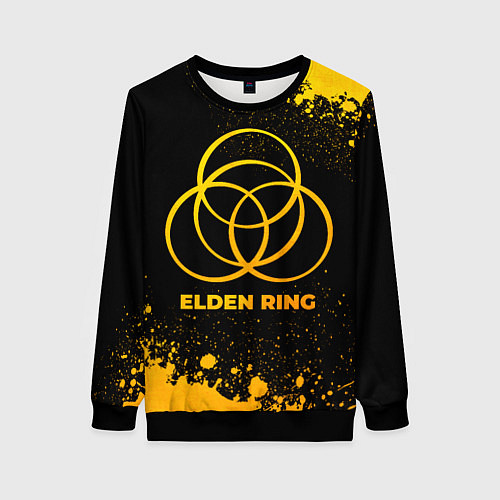 Женский свитшот Elden Ring - gold gradient / 3D-Черный – фото 1