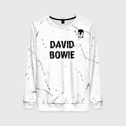 Женский свитшот David Bowie glitch на светлом фоне: символ сверху