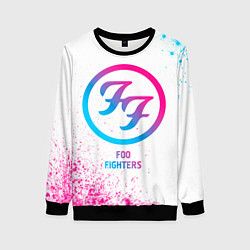 Свитшот женский Foo Fighters neon gradient style, цвет: 3D-черный