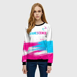 Свитшот женский Evanescence neon gradient style: символ сверху, цвет: 3D-черный — фото 2