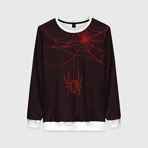 Женский свитшот Красная паутина / 3D-Белый – фото 1