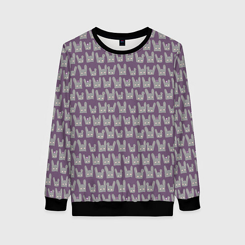 Женский свитшот Спящие зайки / 3D-Черный – фото 1