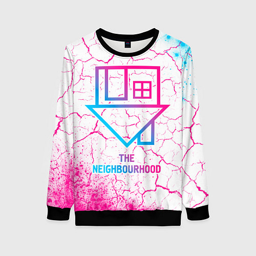 Женский свитшот The Neighbourhood neon gradient style / 3D-Черный – фото 1