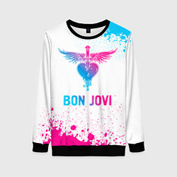 Женский свитшот Bon Jovi neon gradient style