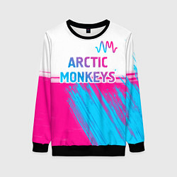 Женский свитшот Arctic Monkeys neon gradient style: символ сверху