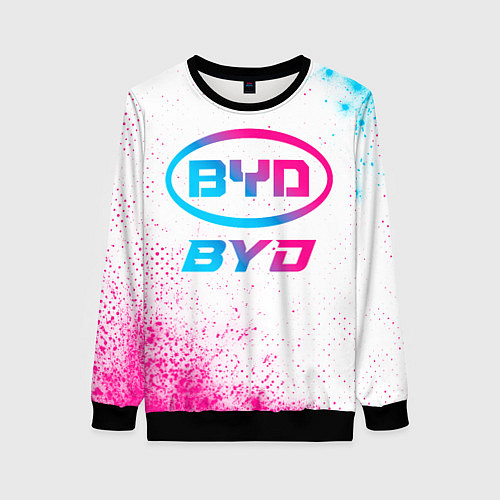 Женский свитшот BYD neon gradient style / 3D-Черный – фото 1