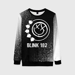 Свитшот женский Blink 182 glitch на темном фоне, цвет: 3D-черный