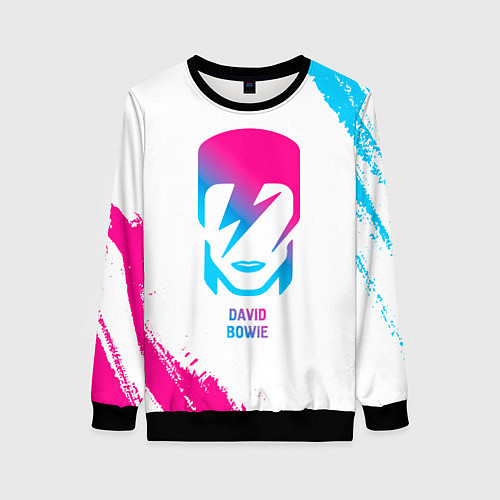 Женский свитшот David Bowie neon gradient style / 3D-Черный – фото 1