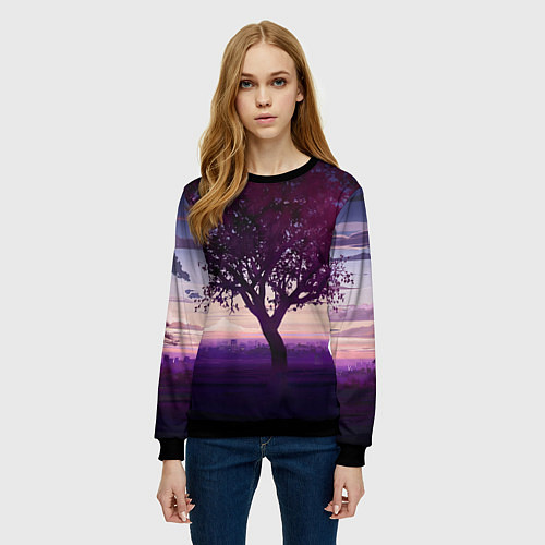 Женский свитшот Love Money Rock-n-Roll сакура / 3D-Черный – фото 3