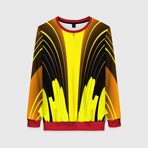 Женский свитшот Черно-желтые мотивы / 3D-Красный – фото 1